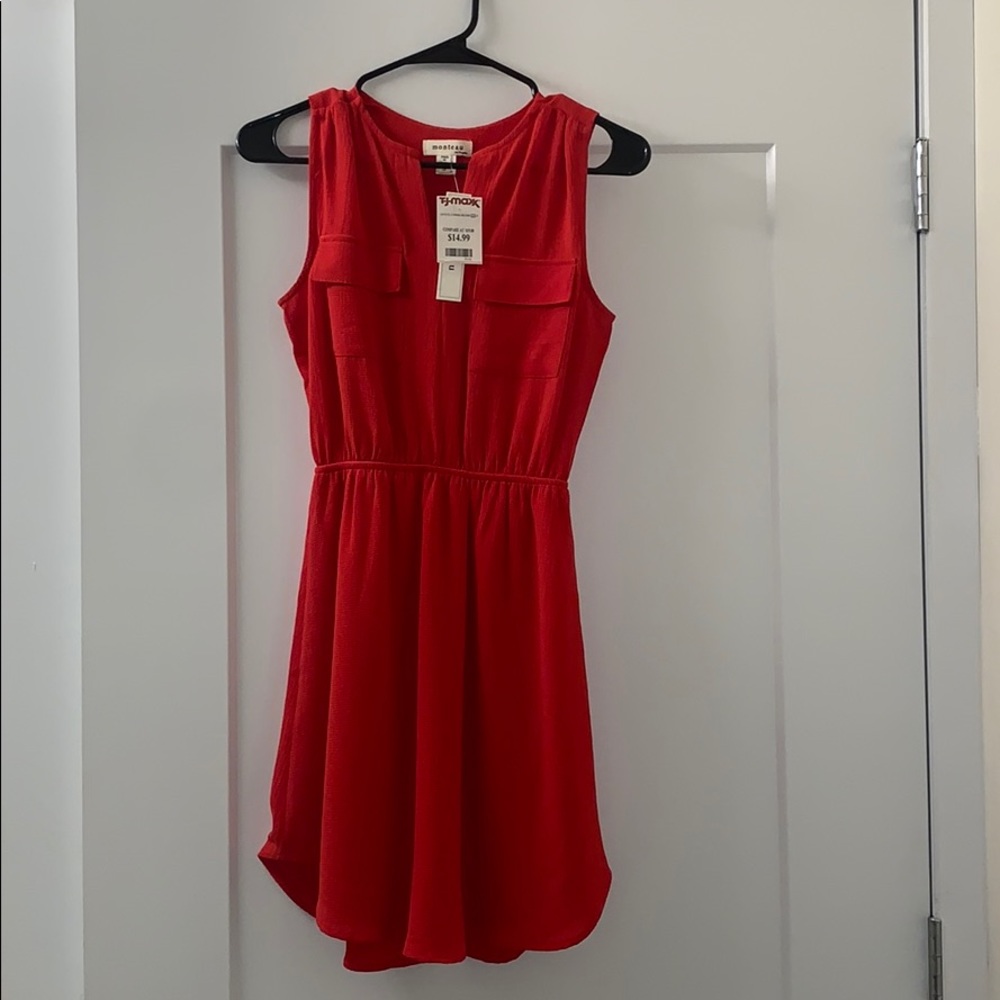 Red sleeveless mini dress